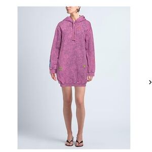 McQ Alexander SHORT HOODED SWEATSHIRT DRESS, size XS